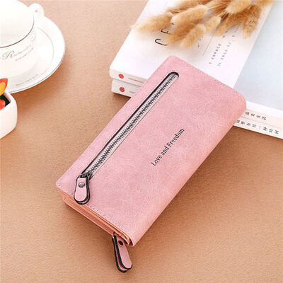 

2018 New Style Fashion Letter Women PU Leather Wallet Purse Long Clutch Box Bag Phone Zipper Long Wallets