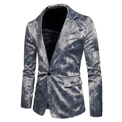 

SUNSIOM Mens Fashion Suit Blazer Dress Formal Tops Luxury Jacket Floral Print Bar Coats