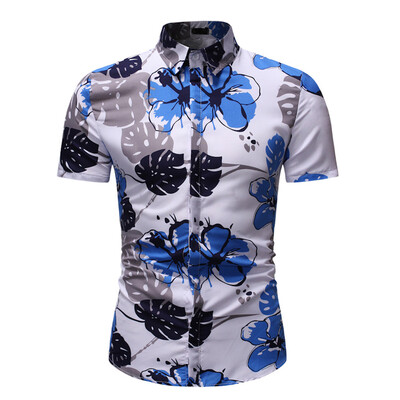 

Tailored Mens Summer Fashion Business Leisure Printing Short-sleeved Shirt Top Blouse