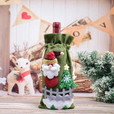 

Tailored Merry Christmas Santa Wine Bottle Bag Cover Xmas Festival Party Table Decor Gift