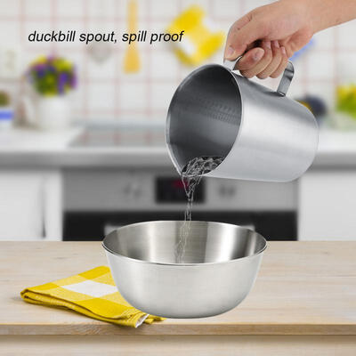 

Greensen 2000ml Large Stainless Steel Measuring Cup Mug Milk Frothing Pitcher Jug for Latte Coffee Art