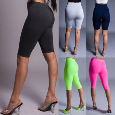 

High Waist Fitness Leggings Sports Running Workout Trousers Solid Yoga Shorts