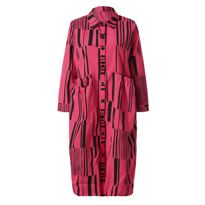

Toponeto Womens Winter Outwear Striped Print Pockets Vintage Oversize Coats