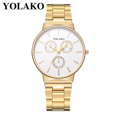 

Gobestart YOLAKO Mens Quartz Stainless Steel Band Newv Strap Watch Analog Wrist Watch