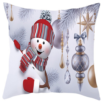 

〖Follure〗Christmas Sofa Pillow Case 3D Snowman Cushion Cover Decorative Covers