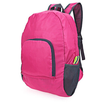 

Guapabien Foldable Light Plaid Pattern Portable Bag Backpack for Unisex