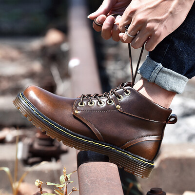 

Martin shoes wild retro leather Martin boots plus velvet boots mens Martin shoes Chelsea high boots mens boots