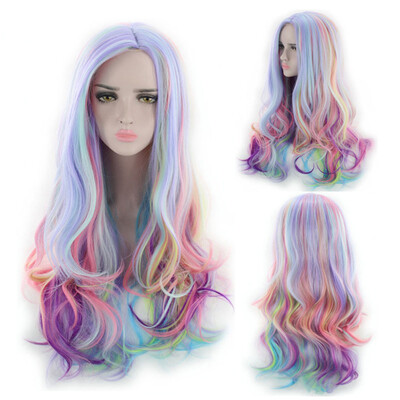 

Tailored Long Curly Multi-Color Charming Full Wigs for Cosplay Girls Party or Daily Use