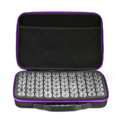 

60-Bottles Diamond Painting Box Shockproof Drop-proof Double-Zipper Closure Embroidery Rhinestones Storage Container Case--Rose Re