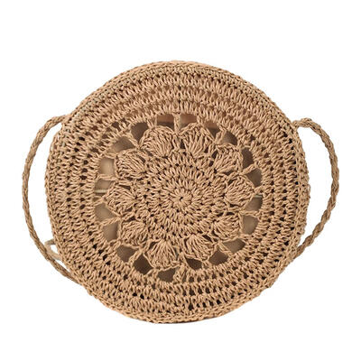 

Hollow Women Straw Beach Handbag Vintage Circle Weave Summer Messenger Bags
