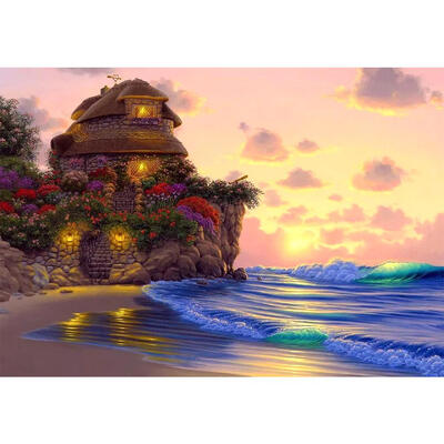 

5D DIY Full Drill Diamond Painting Sunset Seaside Cross Stitch Embroidery