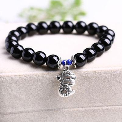 

Fashion black agate bracelet zodiac couple bracelets jewelry