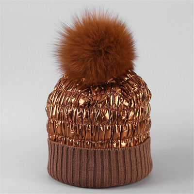 

Tailored Fashion Women Winter Knit Hat Foxes Ball Collar Set Thick Warm Solid Earmuff Hat