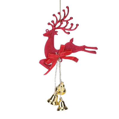 

Home Christmas Tree Ornaments Deer with Bells Hanging Pendant Decoration