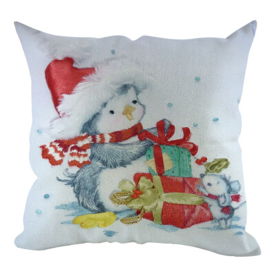 

Siaonvr Christmas Pillow Cover Pillowcases Decorative Sofa Cushion Cover Home Decoration