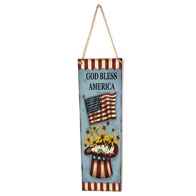 

Retro Wooden Door Sign Board Independence Day Home Wall Art Hanging Pendant