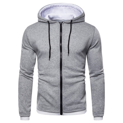 

Toponeto Men Zipper Splicing Button Pullover Long Sleeve Hooded Sweatshirt Tops Blouse