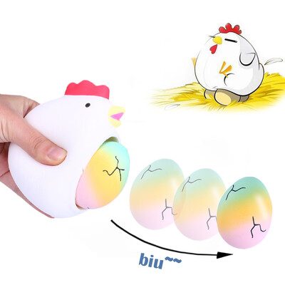

Gotoamei Surprise Hen Laying Starry Rainbow Eggs Creative Squeeze Relieve Stress Toy