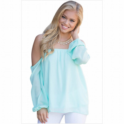 

One-neck long-sleeved shirt-style casual top T-shirt