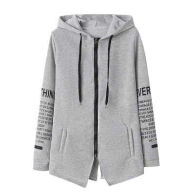 

Roseonmyhand Fashion Women Autumn Casual Letter Print Full Sleeve Hooded Zipper Pocket Coat