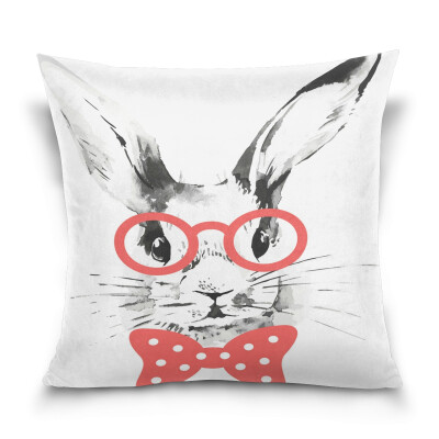 

ALAZA Throw Pillow Cover 16 X 16 inch Christmas Gift Cushion Cover with Sketch Rabbit Printed Pillowcase