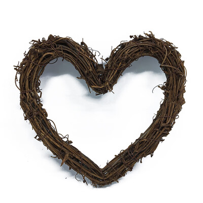 

Heart-shaped Rattan Wreath Dried Xmas Garland Christmas Home Door Decoration