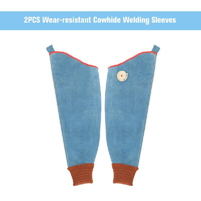 

2PCS Wear-resistant Cowhide Welding Sleeves of Welder Clothing High Temperature Resistant Sleeve Anti-scald Flame Resistant Welder