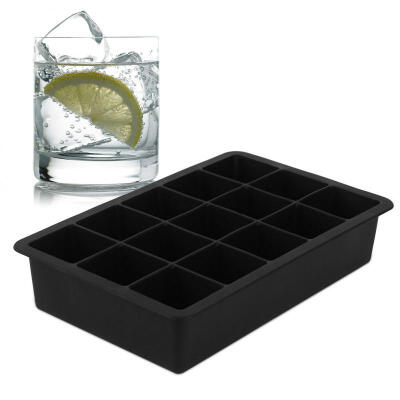 

Greensen 15-Cavity Silicone Ice Cube Tray Ice Cubes Mold Ice Maker Chocolate Cake Mold Black