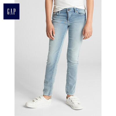 

GAP flagship store girl basic section lightweight mid-rise skinny jeans 349417 shallow wash blue 120cm 6