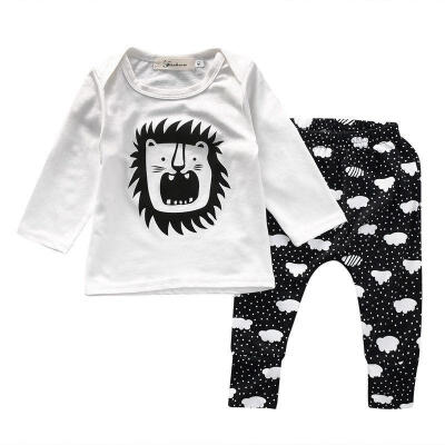 

Lion Baby Boy Kids Long Sleeve T-shirtPants 2PCS Outfits Clothes Set 0-3Y