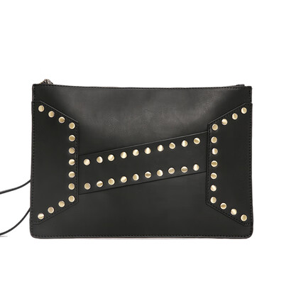 

Retro fashion wrist bag tide cool rivet young men&women holding a bag Korean leather hand grab envelope bag