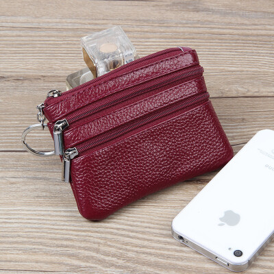 

Factory direct new leather short wallet ladies leather zipper purse mini wallet coin bag