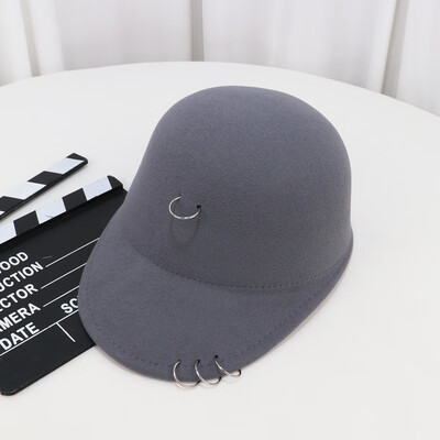 

Europe&the United States England round iron ring cap wool knight hat equestrian hat tide street lovers baseball hat