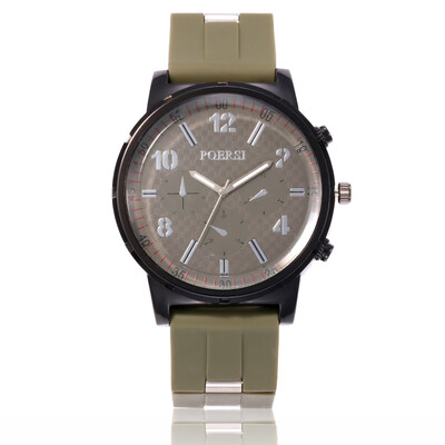 

Double scale pointer mens sports silicone watch quartz