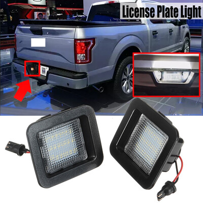

Replacement For Ford F-150 2015-2019 1 Pair License Plate Lamp 18 LED Beads Rear Left Right Light