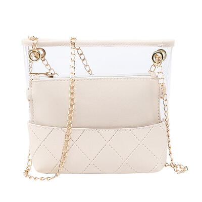 

2pcsset Solid Color Clear Shoulder Handbags Women Chain Crossbody Bags