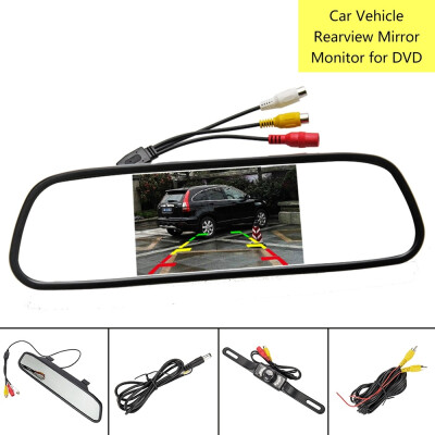 

43" LCD Mirror Monitor 7 LED IR Reversing Wired Camera Car Rear View Kit