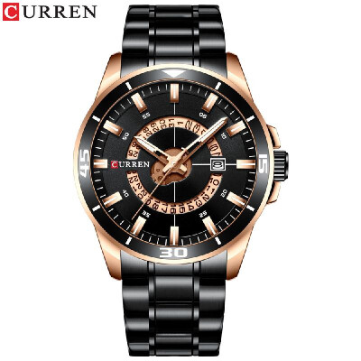 

Curren Men Watches Waterproof Analog Quartz Watch Business Stainless Steel Band Calendar Wrist Watch