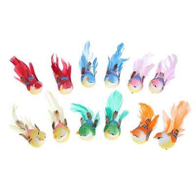

12pcs Artificial Foam Feather Bird Home Garden Plants Decor DIY Craft