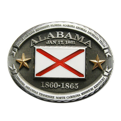 

New Vintage Oval Alabama Flag Belt Buckle Gurtelschnalle Boucle de ceinture BUCKLE-FG008