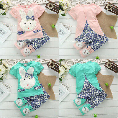 

2pcs Newborn Baby Boy Girl Clothes Rabbit Bunny Tops T-shirtPants Outfits Set