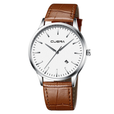 

Gobestart Mens Fashion Sport Stainless Steel Case Leather Band Quartz Analog Wrist Watch