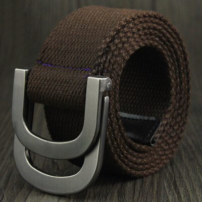 

Men&Women weaving Canvas belt fashion high quality Alloy Double ring buckle Men belt outdoor casual cowboy pants belt