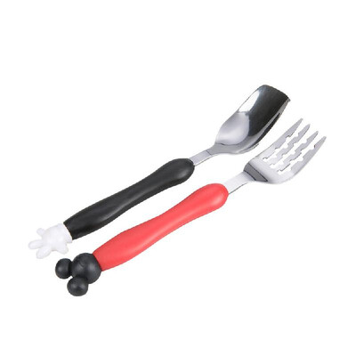 

Stainless Steel Dinner Set Spoon Scoop Fork Cartoon Dinnerware Kit Children West Tableware Set Fork Dining Appliance