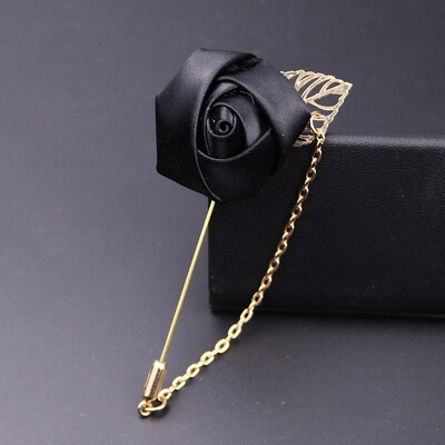 

Mens Suit Shirt Pin Boutique Rose Chain Brooch Pin
