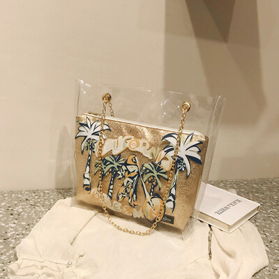 

Tailored Fashion Women Sequins Printing Cartoon Crossbody Bag Waterproof Chain Beach Bags