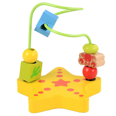 

Siaonvr Educational Baby Kids Wooden Around Beads Toy Toddler Infant Intelligence Toys