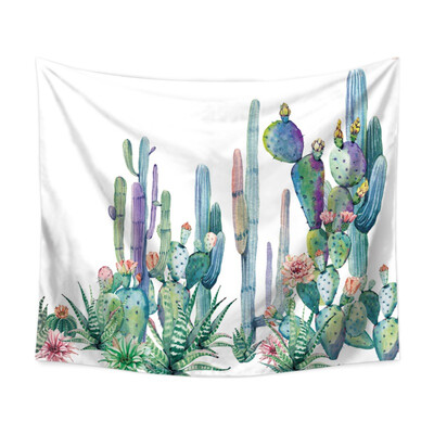 

Colorful Cactus And Moon Psychedelic tapiz Printed Polyester Fabric Wall Decor Hanging Tapestry Wall Gifts for Parents 59" x 51"