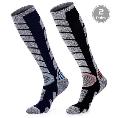 

2 Pairs Men Women Terry Thermal Ventilation Stockings for Outdoor Activities Skiing Hiking Climbing Mountains