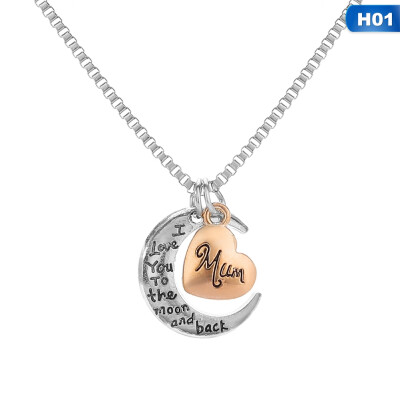

I Love You To The Moon And Back Mum Nana Nan Crescent Moon Necklace Pendant Family Birthday Mothers Day Gift